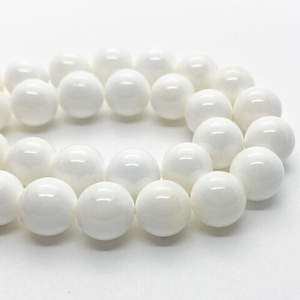 Арагонит бусины, диаметр 10,4-10,6 мм, цена за 9 шт (1/4 нити)