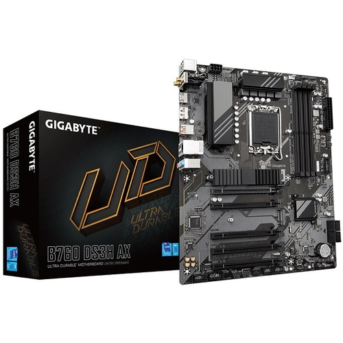 Материнская плата GIGABYTE B760 DS3H AX (LGA1700/B760/4xDDR5/5xPCI-Ex16/2xM.2/SB7.1/WIFI AX/GLAN/DP/HDMI/ATX)