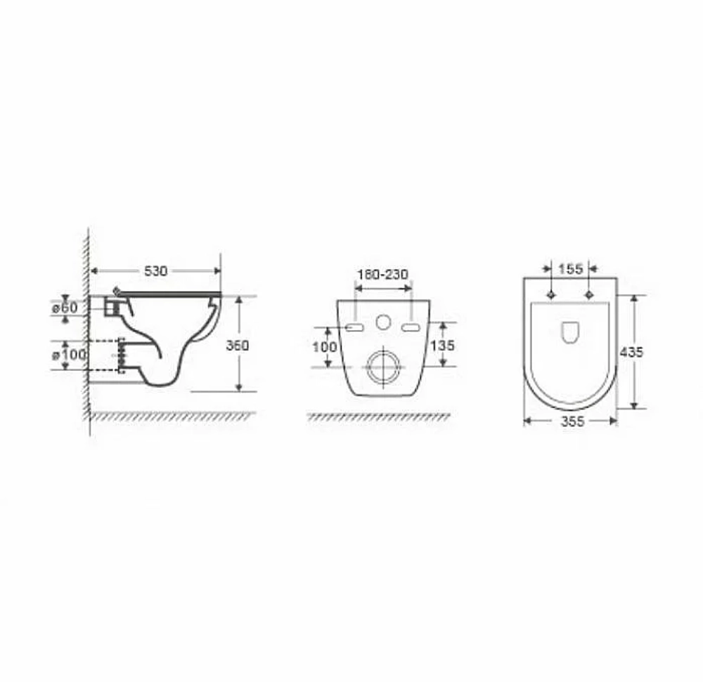 Унитаз с инсталляцией WeltWasser AMBERG 350 ST + BAARBACH 004 GL-WT + AMBERG RD-CR