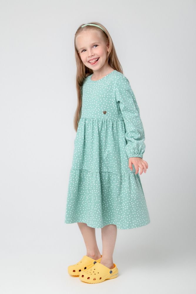 КР 5770/мятный зеленый,крапинки к363 платье для девочки