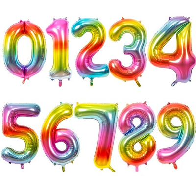 Фольгированные цифры в радужном цвете 102 см