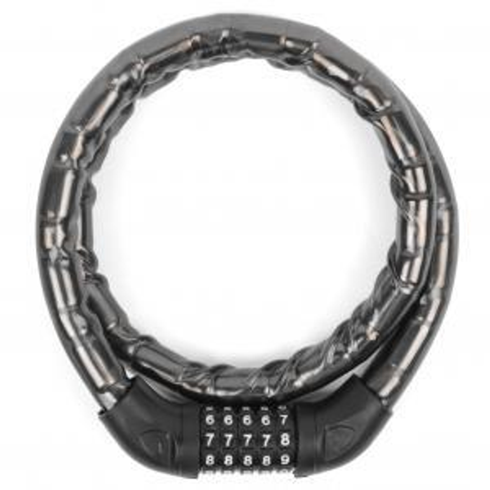 Замок велосипедный кодовый 18*1000мм, черный тросик,  Vinca Sport VS 8364 black