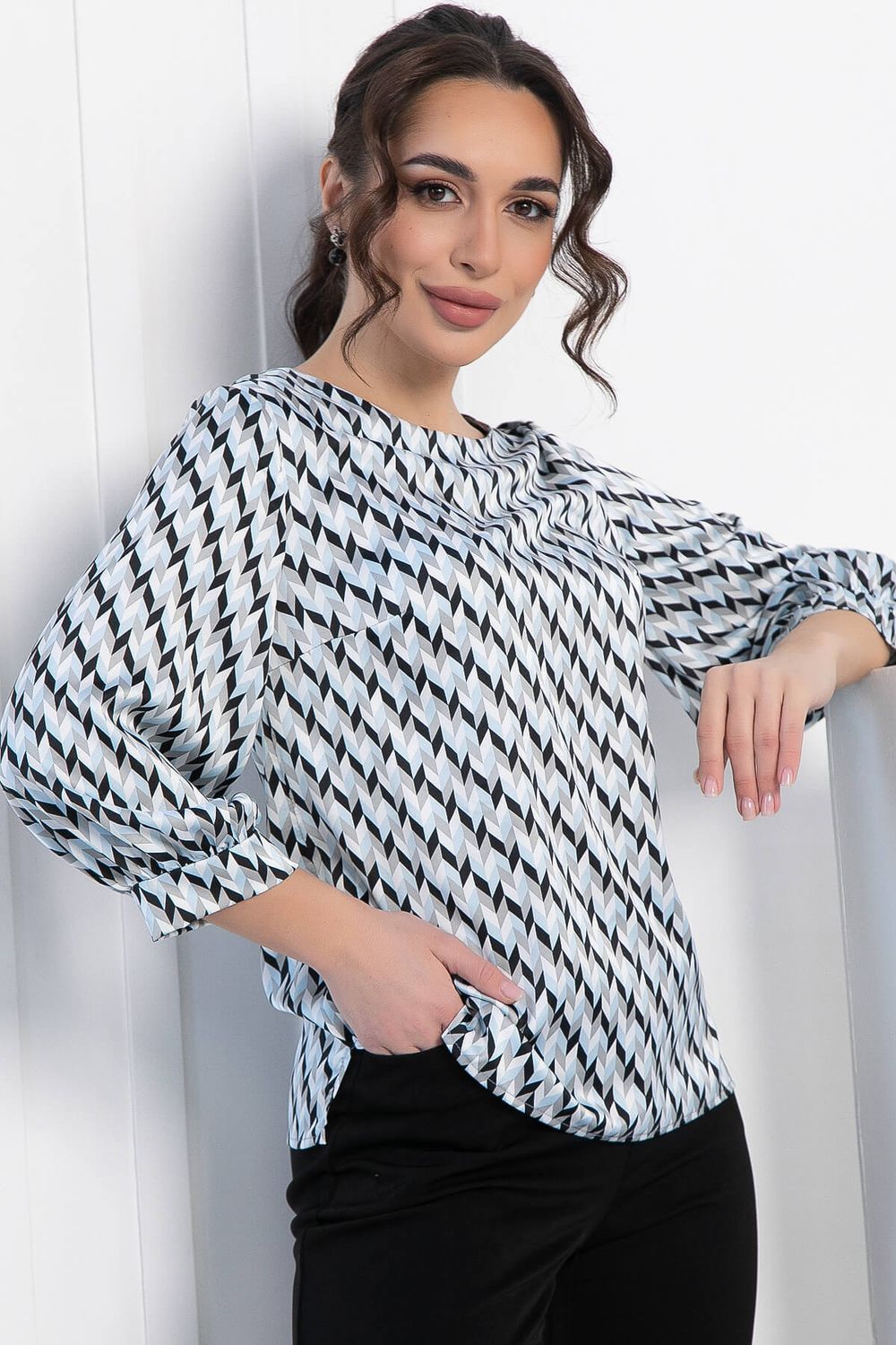 Блуза Мечта сезона (серо-голубая) Б12909-16М LT Collection