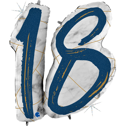 Шар Цифра 18 мрамор