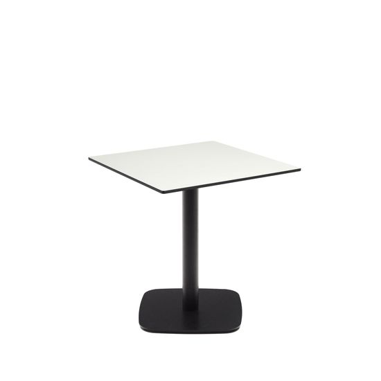 Dina Уличный стол белый на черном металлическом основании 68 x 68 x 70 см