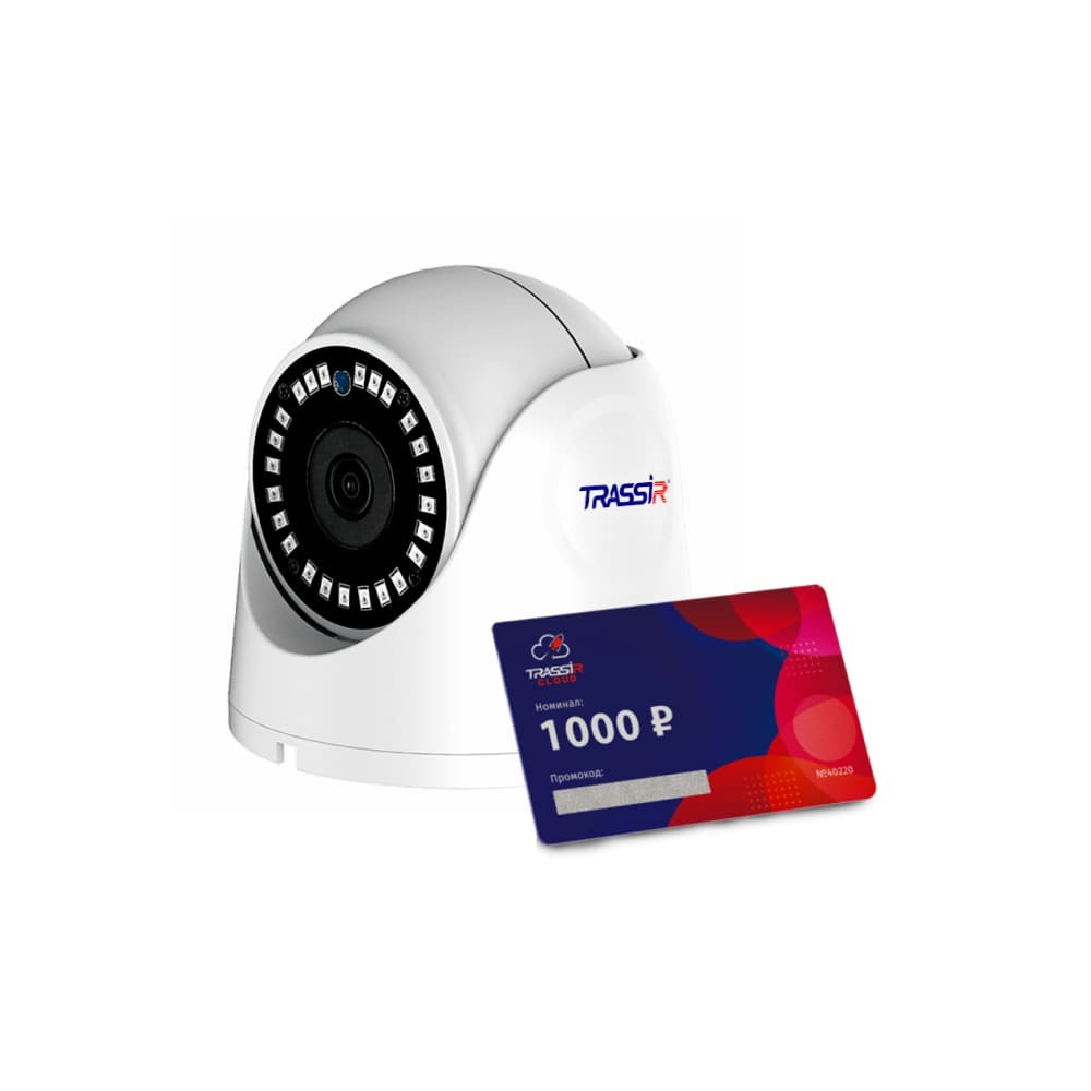 TRASSIR TR-D8121IR2 v6 2.8 Cloud1000 Комплект видеонаблюдения