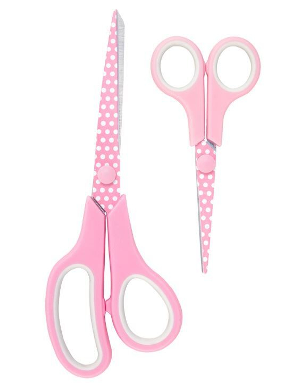 Набор ножниц "Горошки", 21 см, 13,5 см, цвет розовый