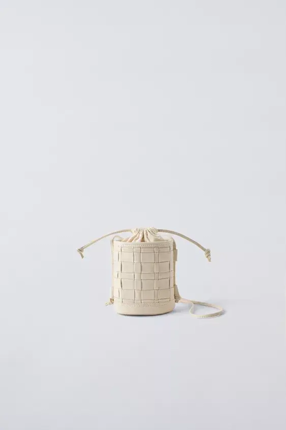 ZARA СУМКА С ПЛЕТЕНЫМ УЗОРОМ, ЭКРЮ