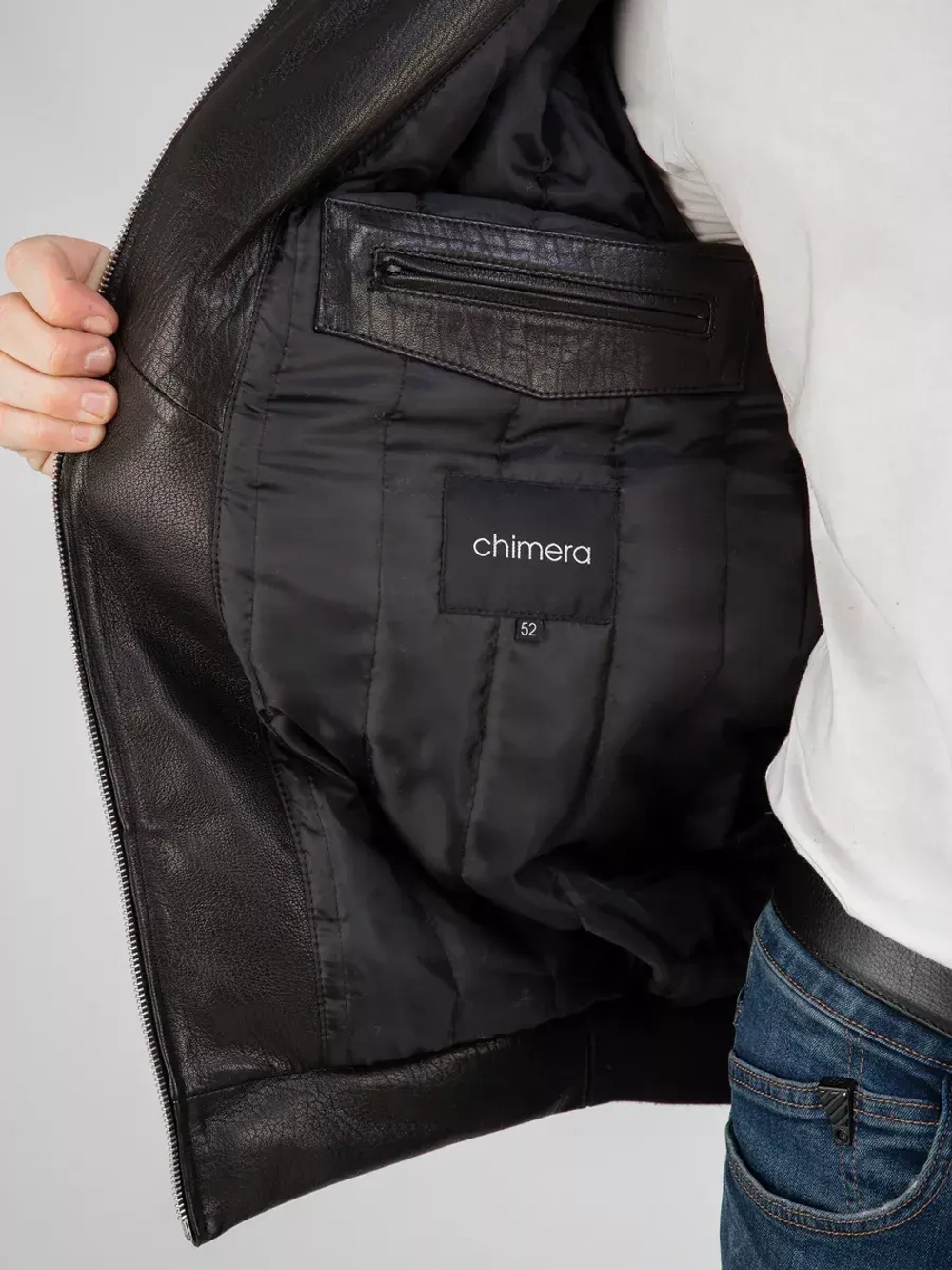 Куртка зимняя кожаная с капюшоном пуховик