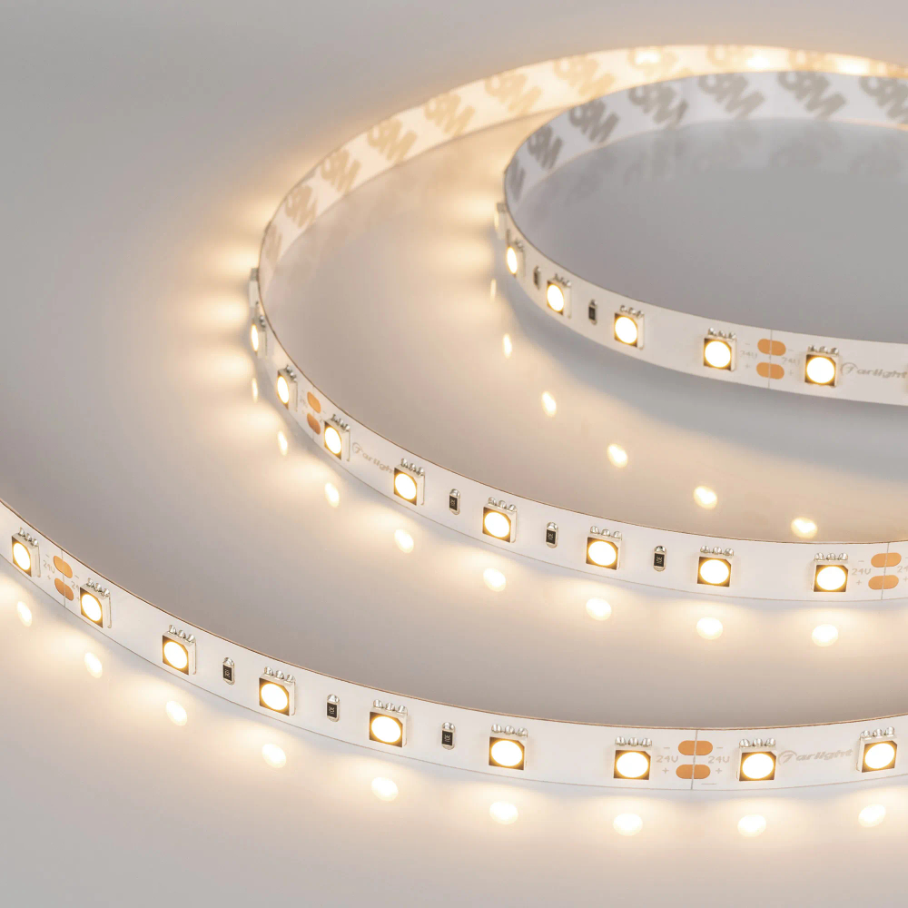 Светодиодная лента RT-B60-10mm 24V Warm3000 CRI98 (14.4 W/m, IP20, 5060, 5m) (Arlight, Открытый) 021421(2)