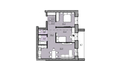 2 + квартира, 60,1 м² / Чистовая отделка