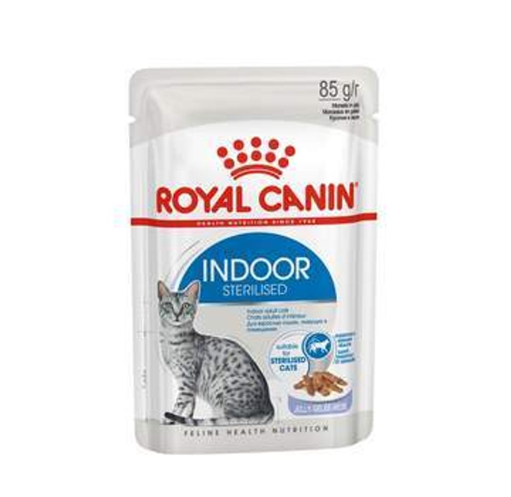 Royal Canin 85г пауч Indoor Влажный корм для кошек, живущих в помещении (желе)