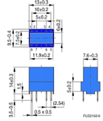 ФУТЛЯР 4 выв. D=11.9 мм H=14 мм верт. B64292B1004X000