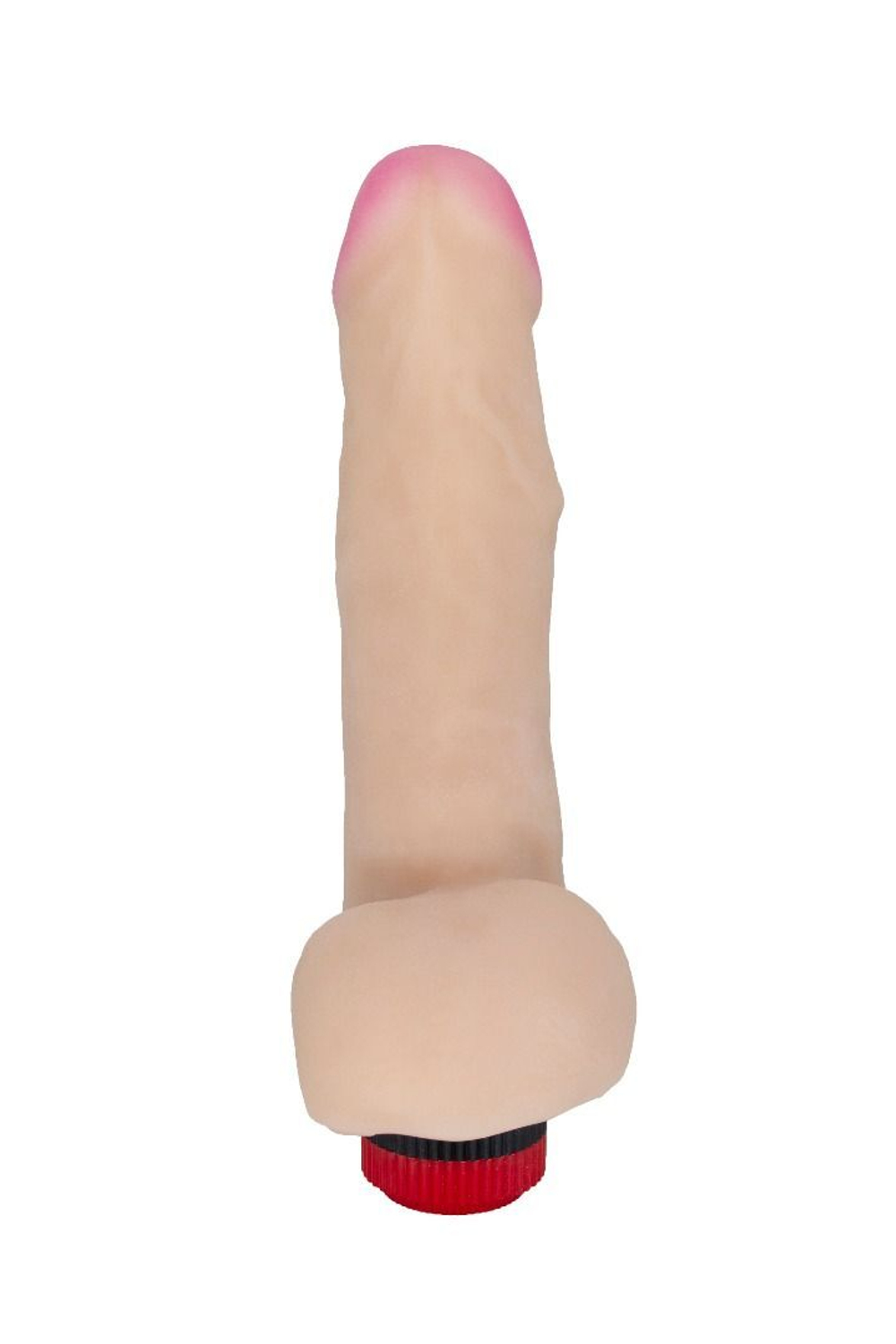 Реалистичный фаллоимитатор с вибрацией и мошонкой - 20,2 см. (Цвет: телесный)