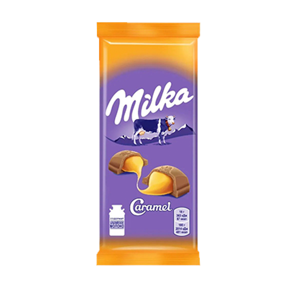 Шоколад молочный с карамельной начинкой Milka 90г