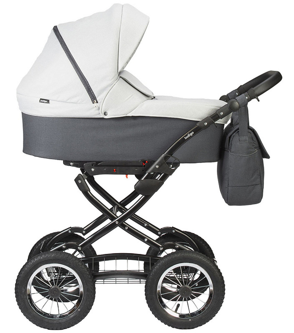 Детская коляска Indigo Charlotte Sity Classic 12 2 в 1 Cs05 т.серый+св.серый