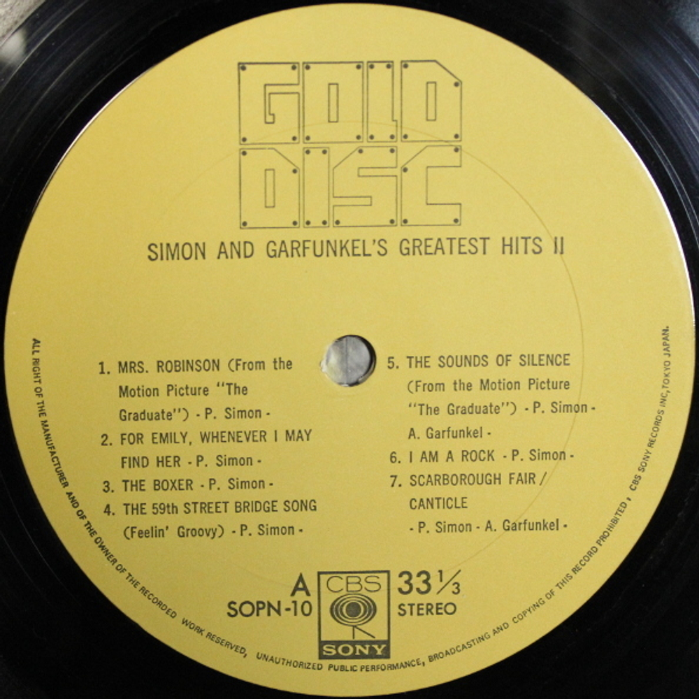 Simon & Garfunkel / Greatest Hits 2 Gold Disc (LP)