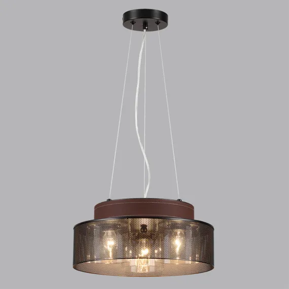 6598/3C MODERNI LN25 000 черный/черный. коричневый металл, эко кожа/металл, стекло Подвесной светильник Е27 3*60W 220V BASALTO