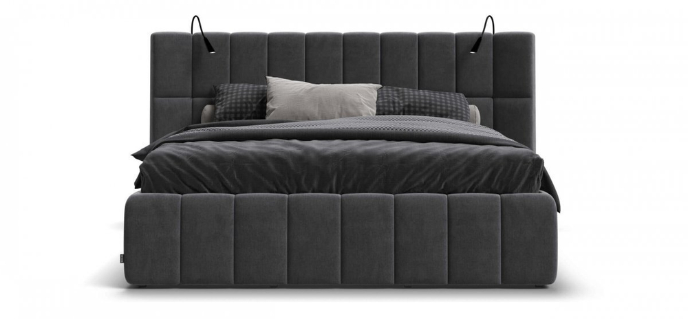 Кровать BOSS.XO 180х200 велюр Monolit Серый