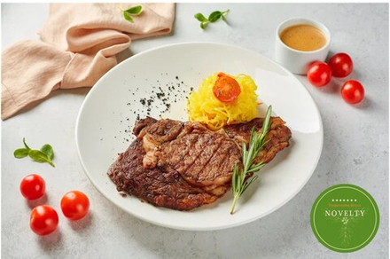 Стейк Ribeye с маринованной капустой и перечным соусом | Ribay steak with pepper sauce and pickled cabbage