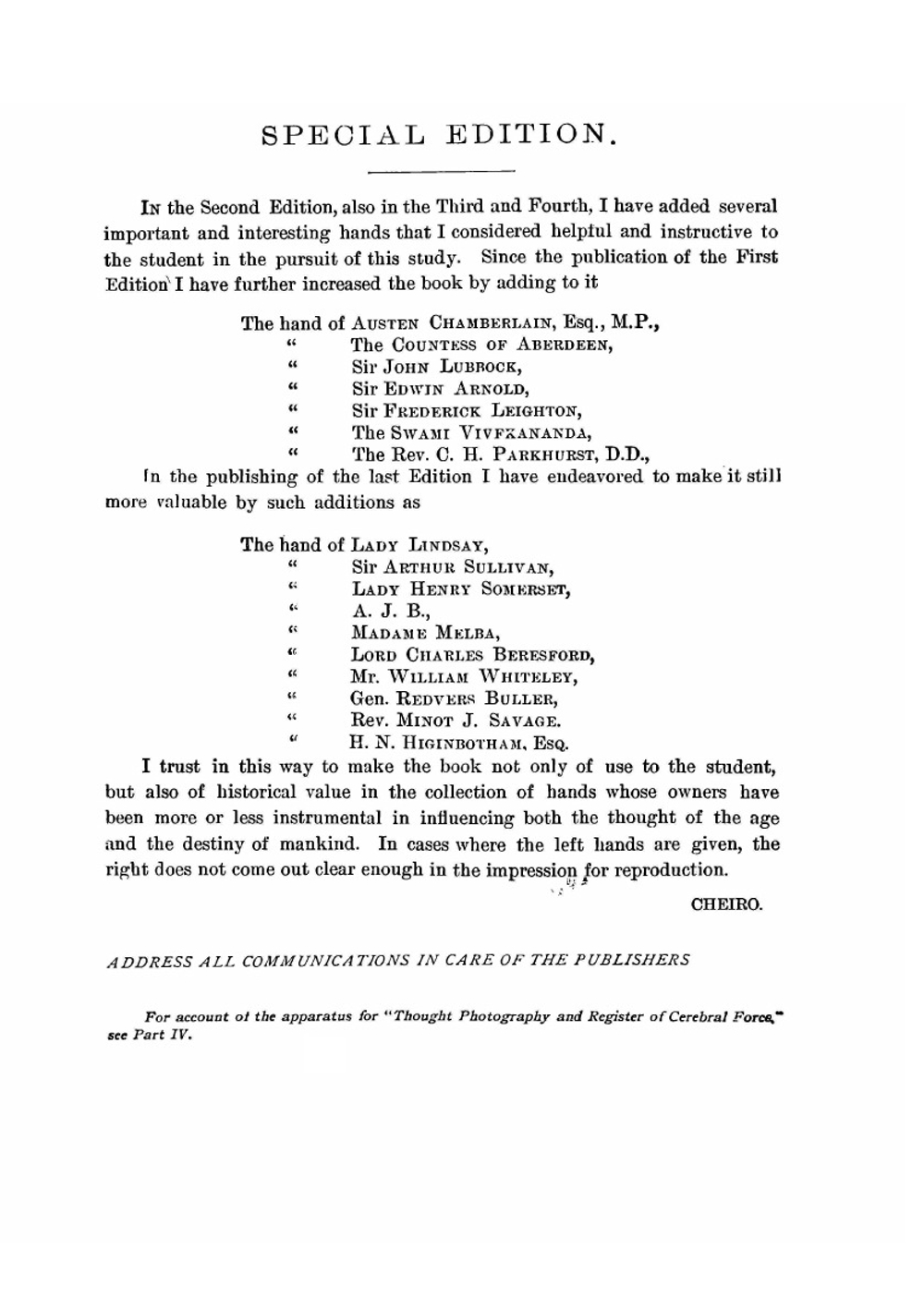 Cheiro's language of the hand. Complete practical work on the sciences of cheirognomy and cheiromancy, containing the system, rules, and experience of Cheiro | L. Hamon