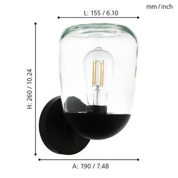 Уличный настенный светильник 1*E27 98701 черный DONATORI Eglo