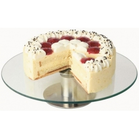 Подставка для торта d=30 см. h=7 см. вращающ. стекло, нерж. APS (43740)