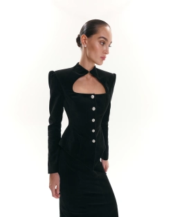 “Velvet moon” Жакет приталенный из шелковистого бархата