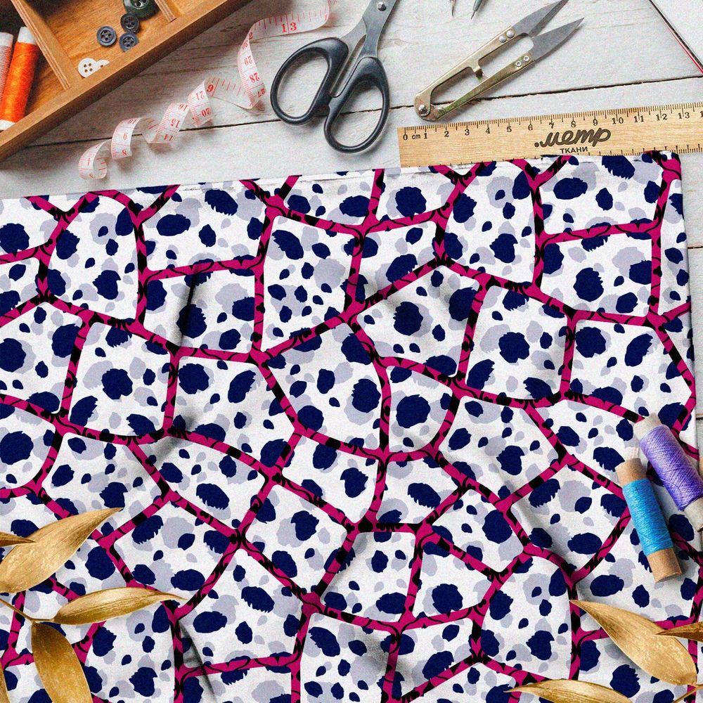 Ткань шелк Армани потрескавшийся белый гепард