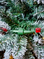 Заснеженная елка с гирляндой встроенной «Saint Paul» (Литая+пвх) 180 см / 1,8 м