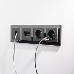 Розетка телефонная RJ-11 без рамки Werkel черный матовый W1182008