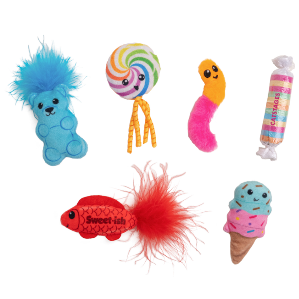 Игрушка catstages dental для кошек "вкусняшки" с кошачьей мятой, 6 шт в комплекте (34005)