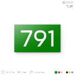 Номер на дверь 791, табличка на дверь для офиса, квартиры, кабинета, аудитории, склада, зеленая 120х70 мм, Айдентика Технолоджи