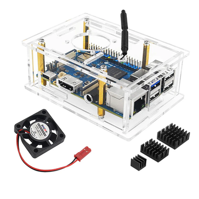 Прозрачный корпус с вентилятором для Orange Pi 3B