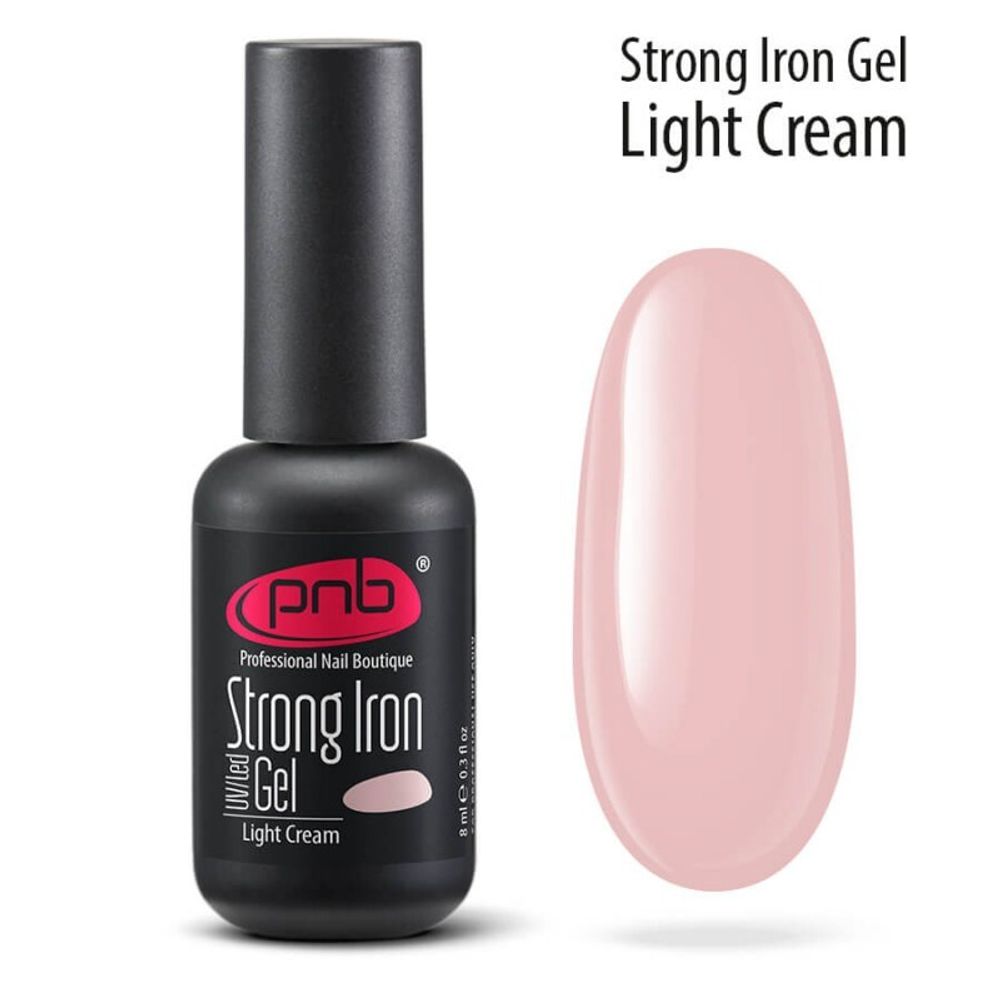 *Гель PNB Стронг Айрон светло-кремовый UV/LED Strong iron gel Light cream 8мл