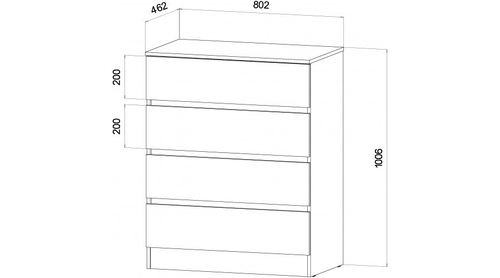 Ленора Комод 4 ящика Дуб вотан / Кашемир
