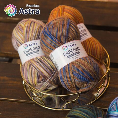 Пряжа Astra Premium (Астра Премиум) Карелия носочная (Karelia sock) / уп.2 мот. по 100 г, 400 м, 1005
