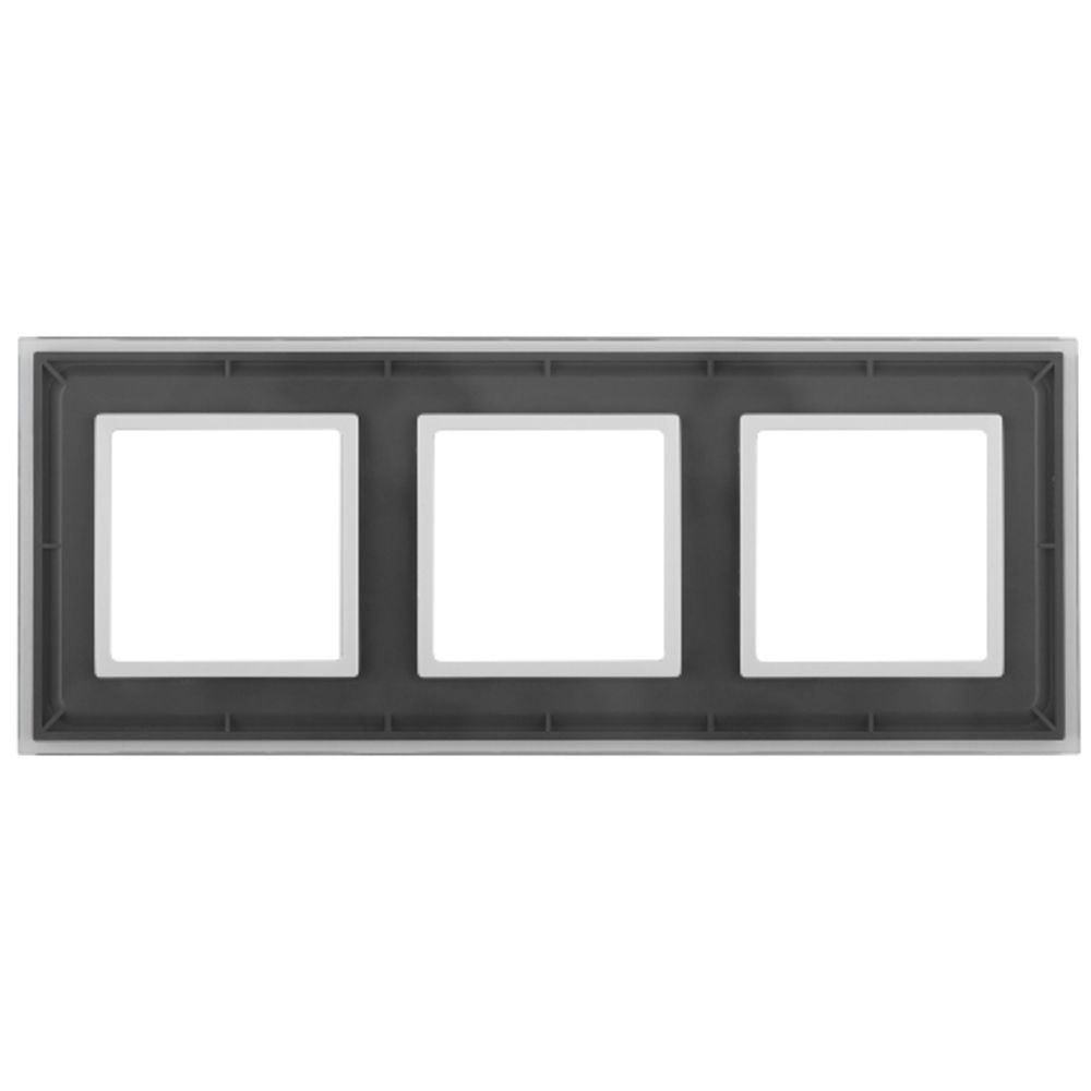 14-5103-00 ЭРА Рамка на 3 поста, стекло, Эра Elegance, прозрачный+бел | Elegance Прозрачный + Белый