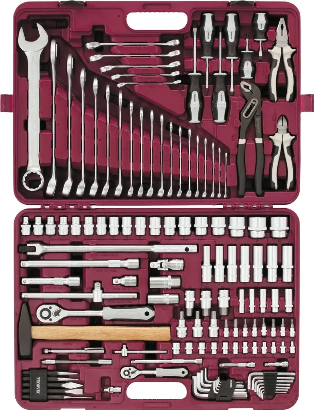 Thorvik UTS0128 Набор инструмента универсальный 1/4", 1/2"DR, 128 предметов