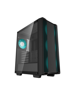 Deepcool CC560 V2 без БП, боковое окно (закаленное стекло), 3x120мм LED вентилятор спереди и 1x120мм LED вентилятор сзади, черный, ATX