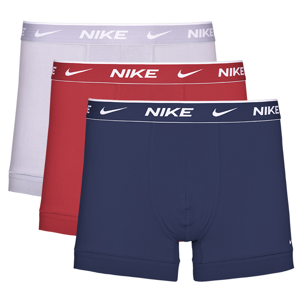 Мужские спортивные боксеры Nike Everyday Cotton Stretch Trunk 3P - team red/wolf grey/obsidian