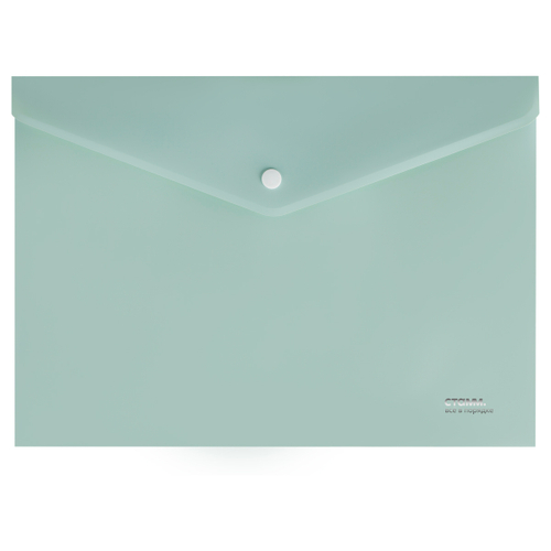 Папка-конверт на кнопке СТАММ "Акцент" А4, 180мкм, пластик, непрозрачная, эвкалиптовая ММ-31942