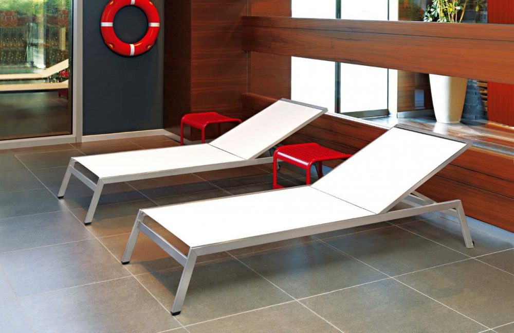 Шезлонг-лежак металлический Papatya Zen, белый