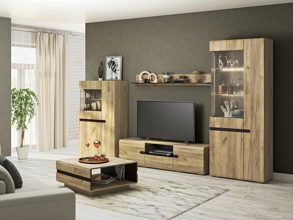 Стол журнальный Ультра серый крафт/дуб приморский