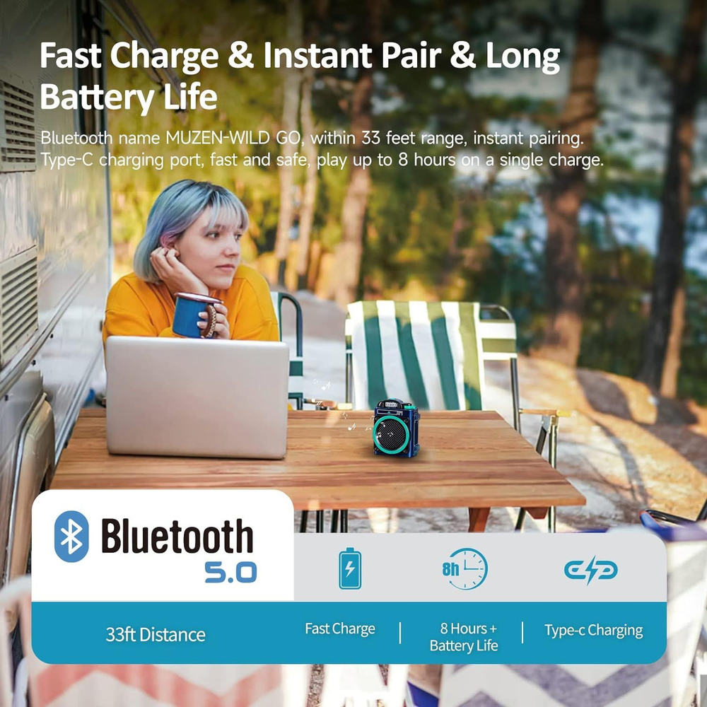 Беспроводная колонка Muzen Sticker красная