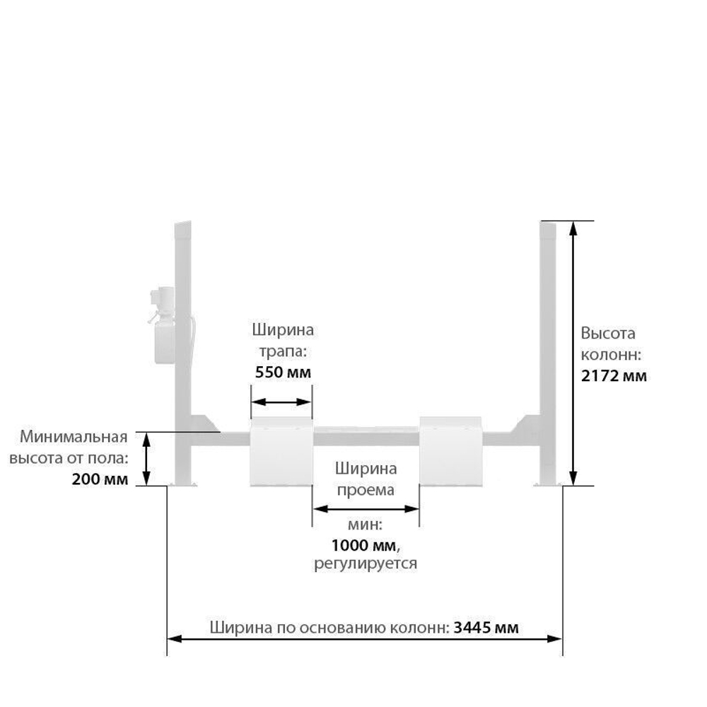 Четырёхстоечный подъёмник Launch TLT-455W (с траверсой)