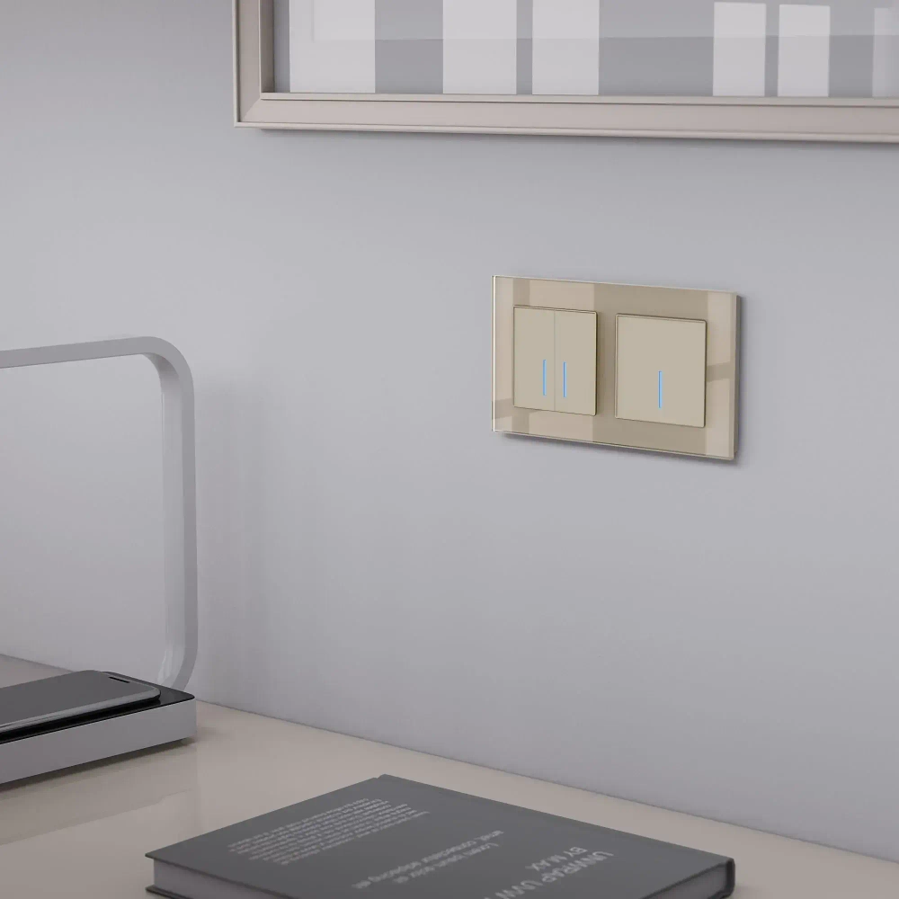 Рамка из стекла на 2 поста Favorit шампань W0021111