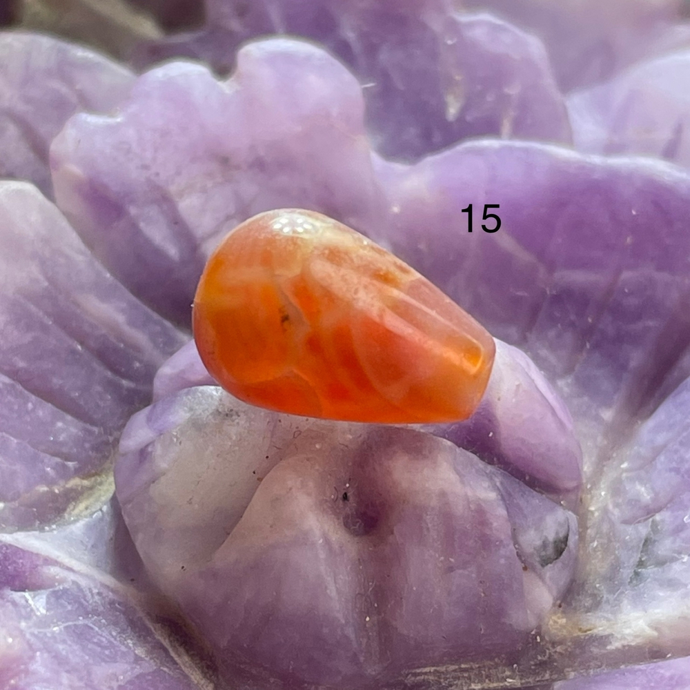 54625  Агат огненный Бусина капля 8*12мм