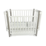 Детская кроватка Solnyshko с ящиком (поперечный маятник, съемная стенка, колеса)