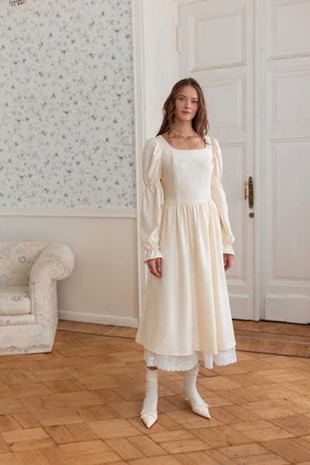Платье Адель для беременных и кормящих мам, Сливочный